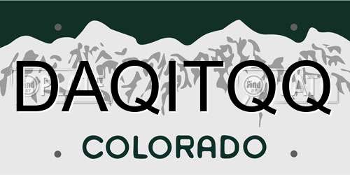 DAQITQQ Colorado License Plate