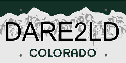 DARE2LD Colorado License Plate