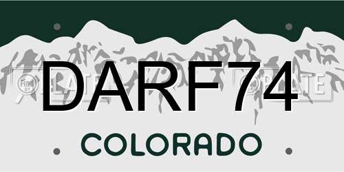 DARF74 Colorado License Plate
