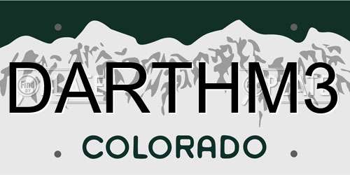 DARTHM3 Colorado License Plate