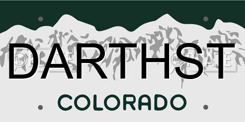 DARTHST Colorado License Plate