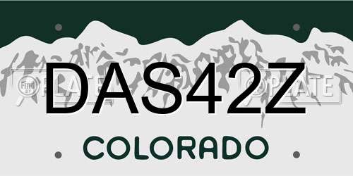 DAS42Z Colorado License Plate