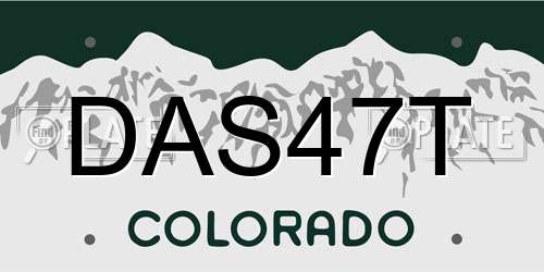 DAS47T Colorado License Plate