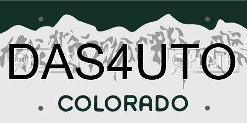DAS4UTO Colorado License Plate