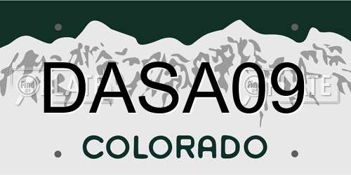 DASA09 Colorado License Plate