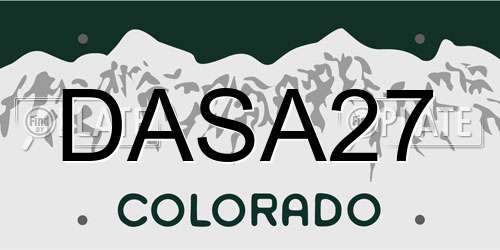 DASA27 Colorado License Plate