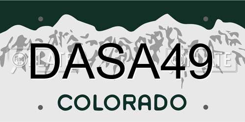DASA49 Colorado License Plate