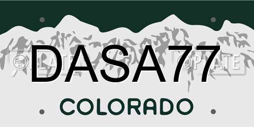DASA77 Colorado License Plate