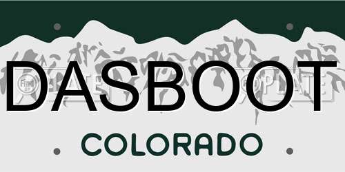 DASBOOT Colorado License Plate
