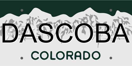 DASCOBA Colorado License Plate