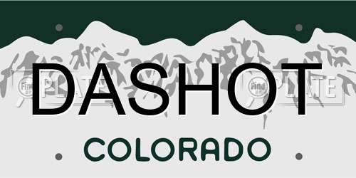 DASHOT Colorado License Plate
