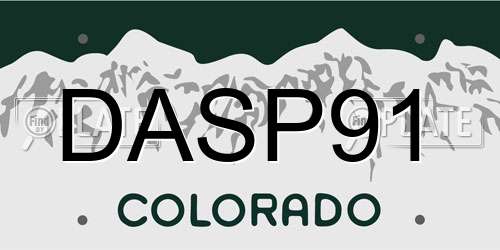 DASP91 Colorado License Plate