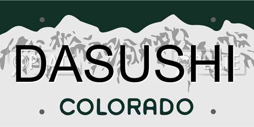 DASUSHI Colorado License Plate