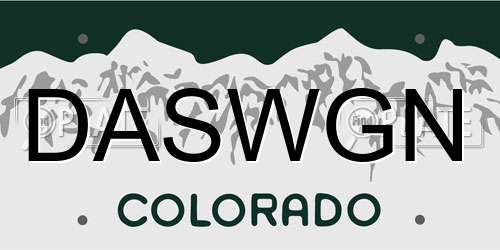DASWGN Colorado License Plate