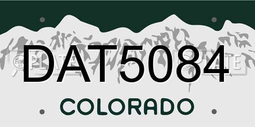 DAT5084 Colorado License Plate