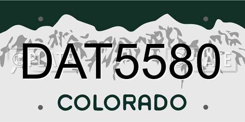 DAT5580 Colorado License Plate