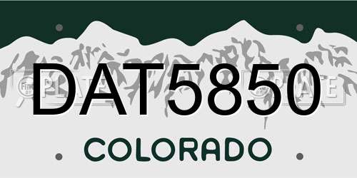 DAT5850 Colorado License Plate