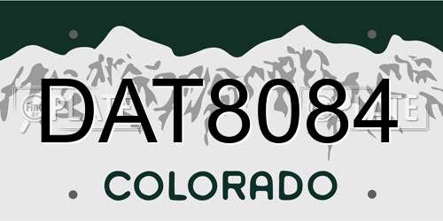 DAT8084 Colorado License Plate