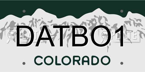 DATBO1 Colorado License Plate