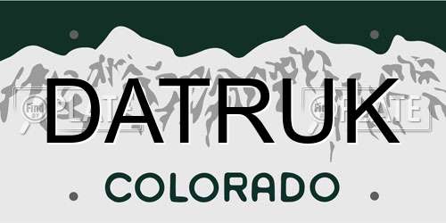 DATRUK Colorado License Plate