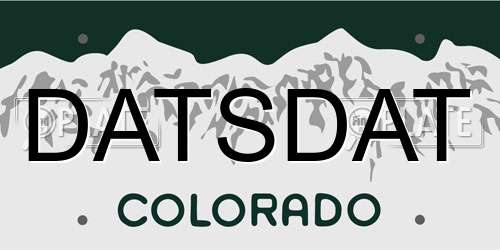 DATSDAT Colorado License Plate
