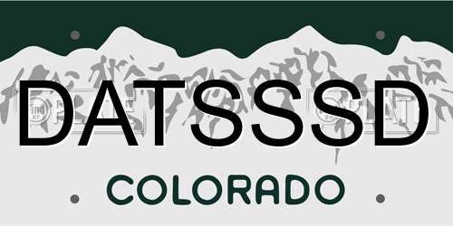 DATSSSD Colorado License Plate