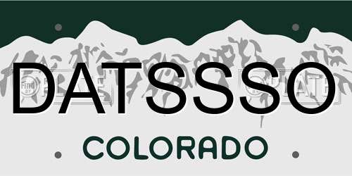 DATSSSO Colorado License Plate