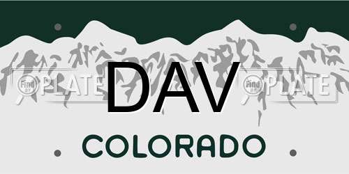 DAV Colorado License Plate