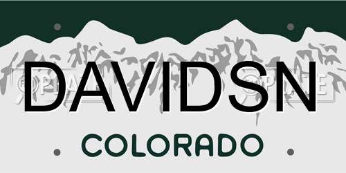 DAVIDSN Colorado License Plate