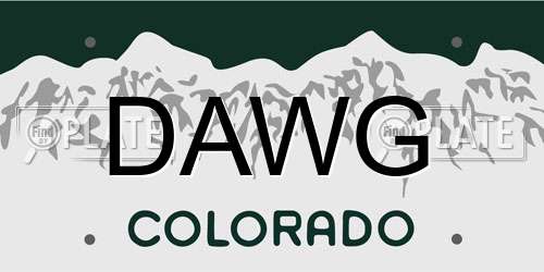 DAWG Colorado License Plate