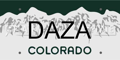 DAZA Colorado License Plate