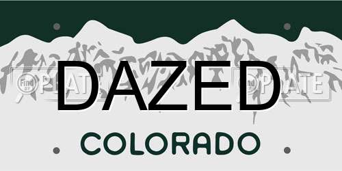 DAZED Colorado License Plate