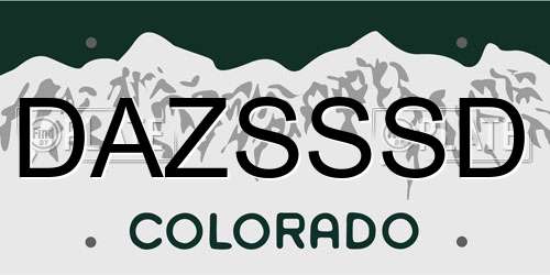 DAZSSSD Colorado License Plate