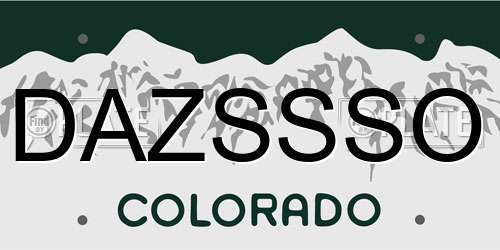 DAZSSSO Colorado License Plate