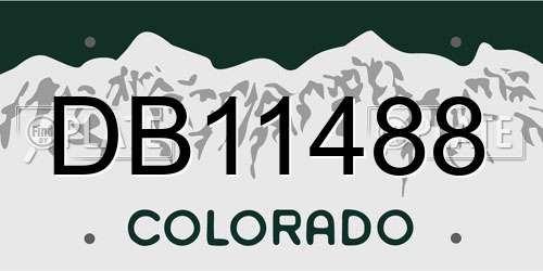 DB11488 Colorado License Plate