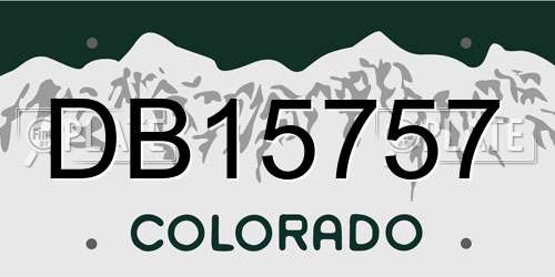 DB15757 Colorado License Plate