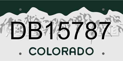 DB15787 Colorado License Plate