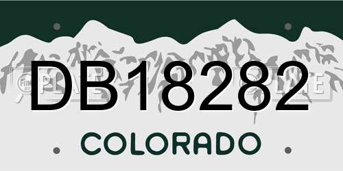 DB18282 Colorado License Plate