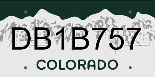 DB1B757 Colorado License Plate