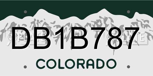 DB1B787 Colorado License Plate