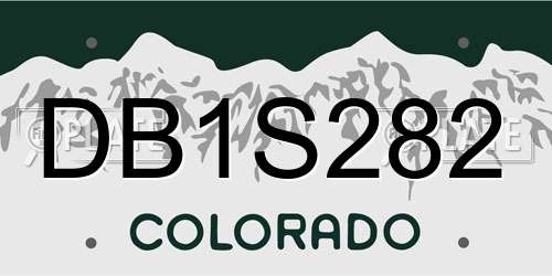 DB1S282 Colorado License Plate