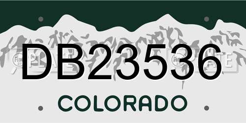 DB23536 Colorado License Plate