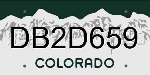 DB2D659 Colorado License Plate