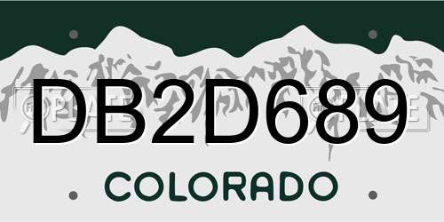 DB2D689 Colorado License Plate