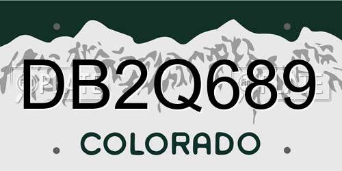 DB2Q689 Colorado License Plate
