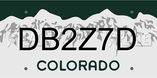 DB2Z7D Colorado License Plate