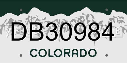DB30984 Colorado License Plate
