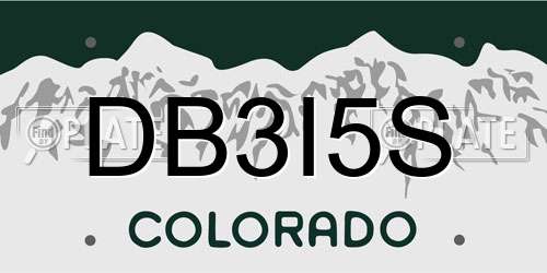 DB3I5S Colorado License Plate