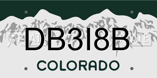 DB3I8B Colorado License Plate