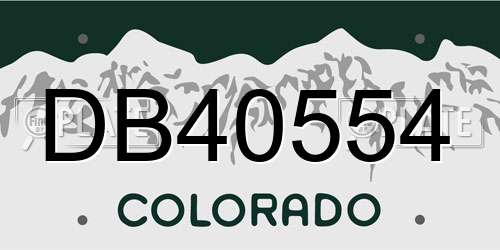 DB40554 Colorado License Plate